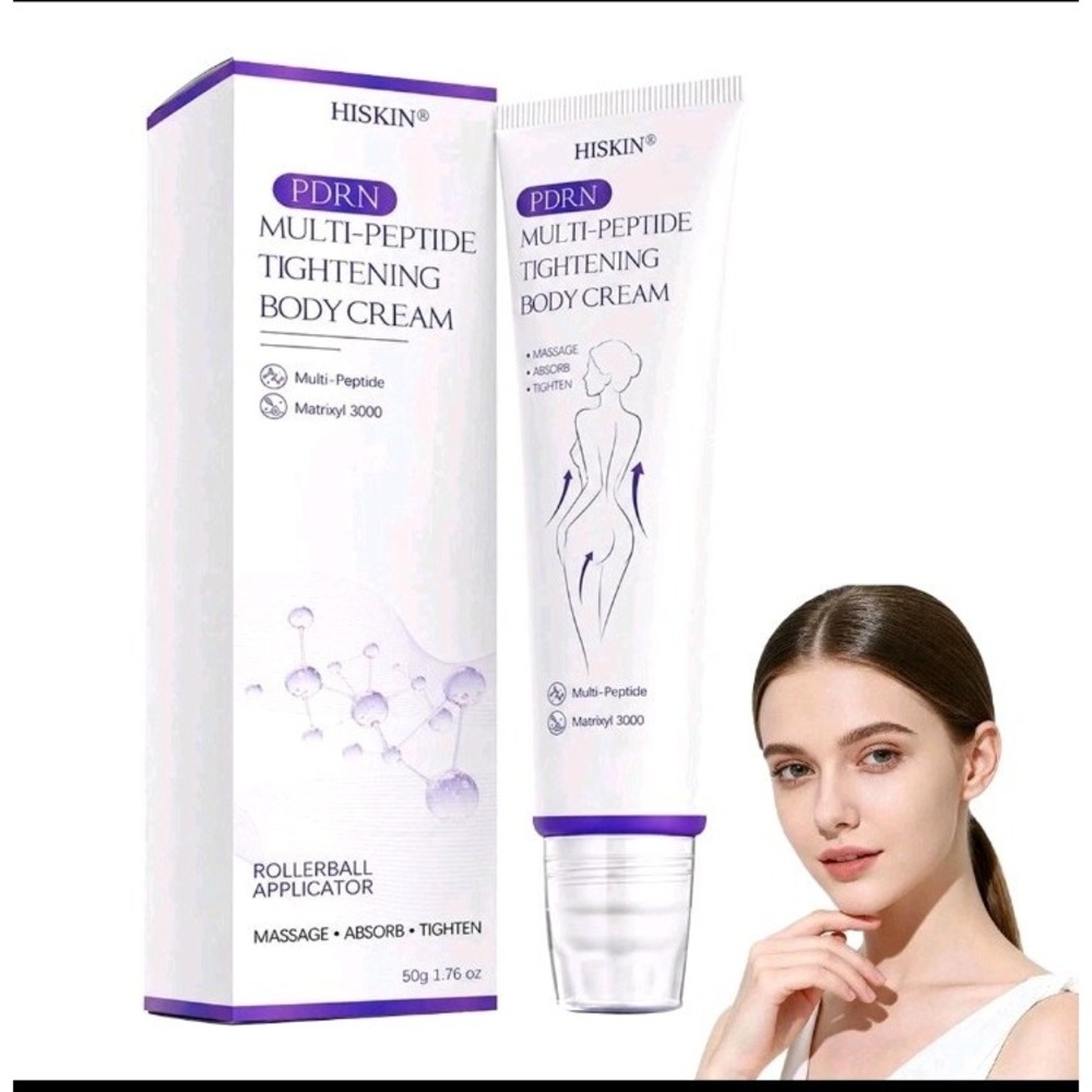 HISKIN PDRN Multi-Peptide Skin Tightening Body Cream with Rollerball